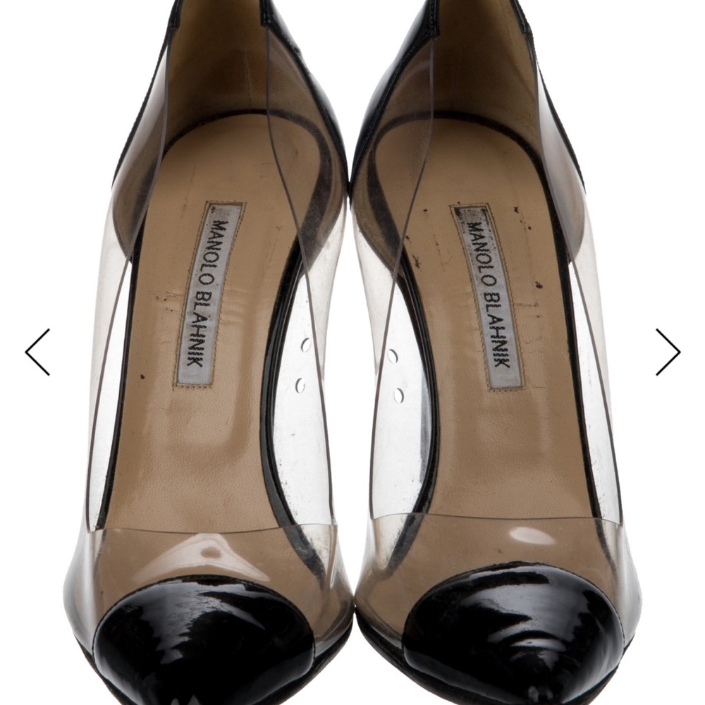 Manolo Blahnik Black and Transparent Heels